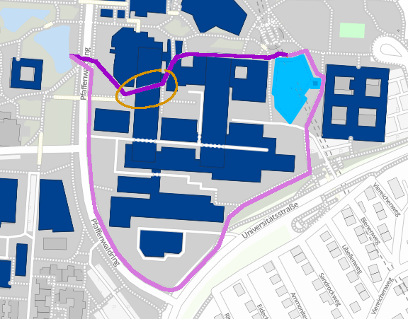 zwei Wege auf dem Campus Vaihingen